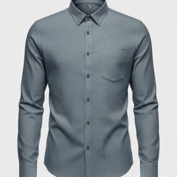 Grey Cotton Linen Shirt Full Sleeves