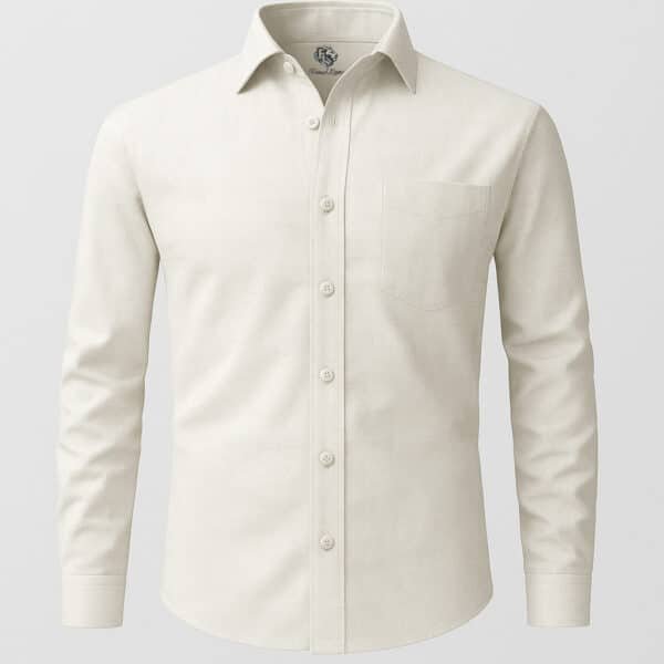 Off White Cotton Linen Shirt Full Sleeves